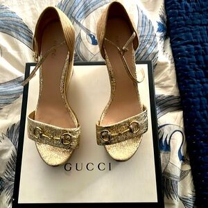 Gucci Authentic Platino High Heel Espradilles. Size 42 /12.